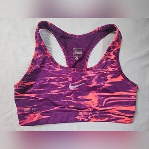 Nike Women's Pro Purple and Orange Sports Bra- Small
